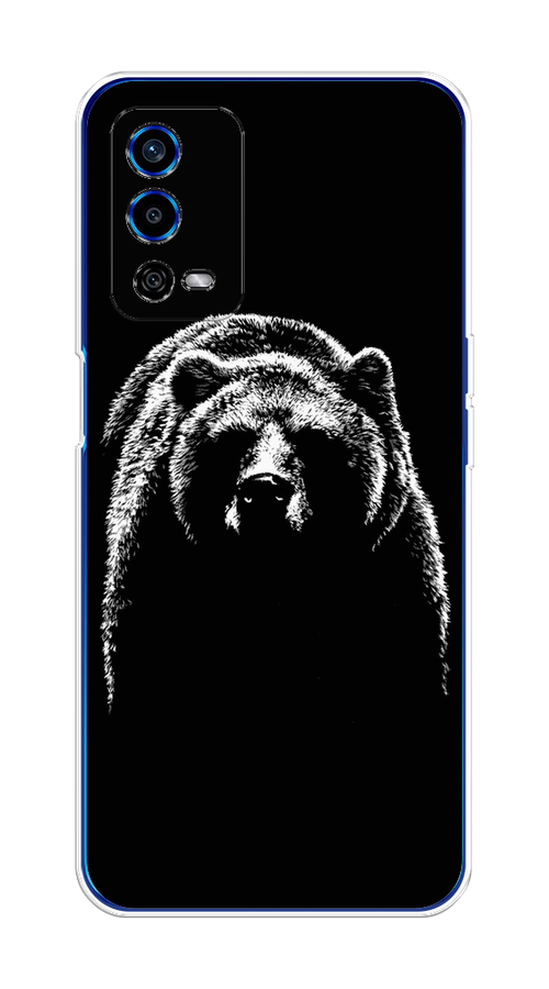 

Чехол на Oppo A55 4G "Медведь в ночи", Белый;черный, 259150-1