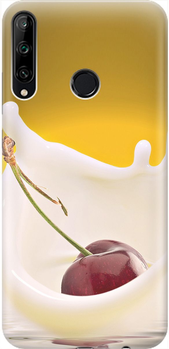 

Чехол на Honor 9C/Huawei P40 Lite E "Ягода в молоке", Белый;желтый, 1905