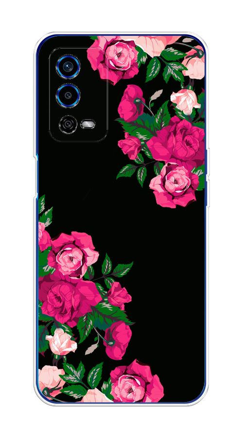 

Чехол на Oppo A55 4G "Розы фуксия", Черный;розовый;зеленый, 259150-1