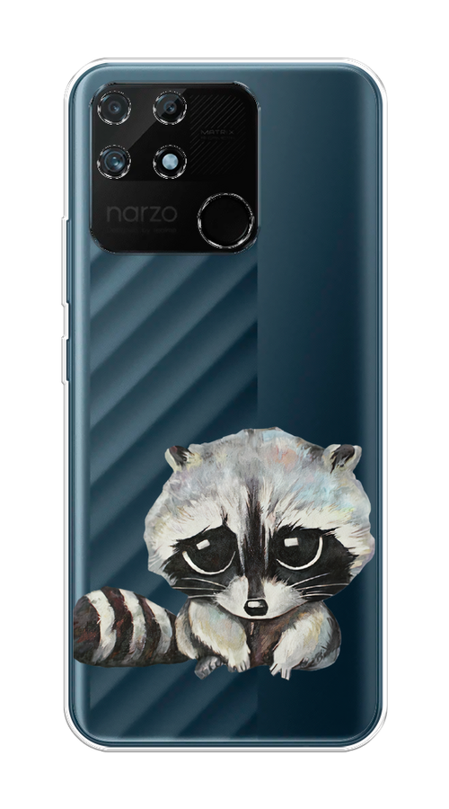 

Чехол на Realme Narzo 50A "Большеглазый енот", Серый;черный;прозрачный, 258450-1