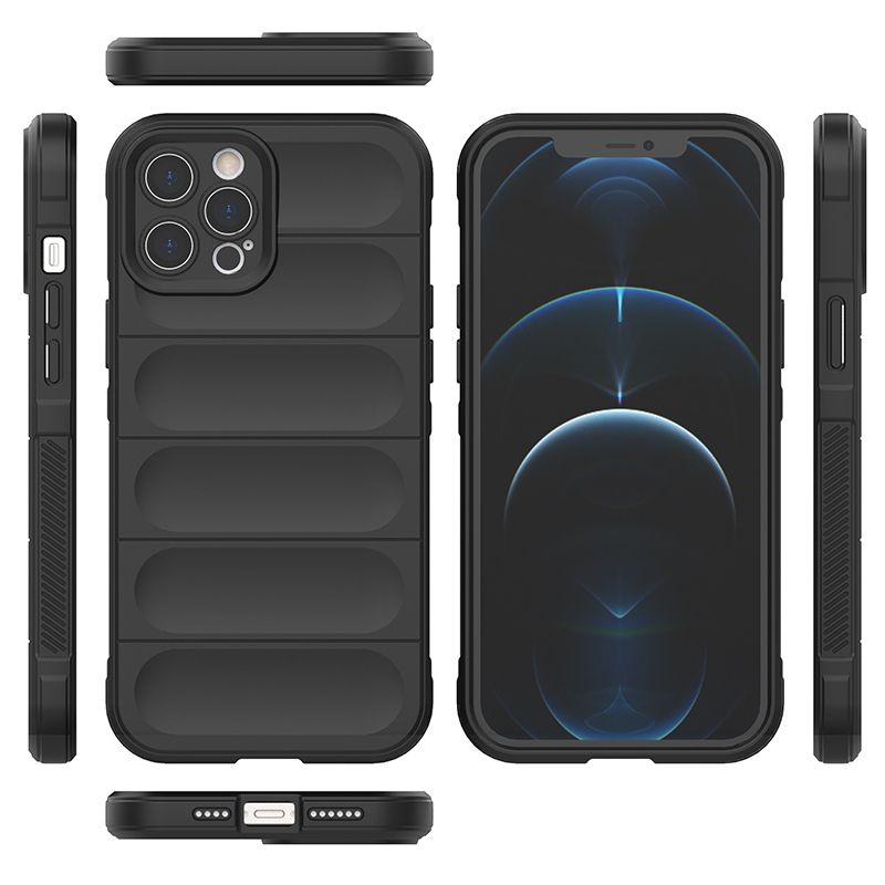 фото Чехол flexible case для iphone 12 pro max черный black panther