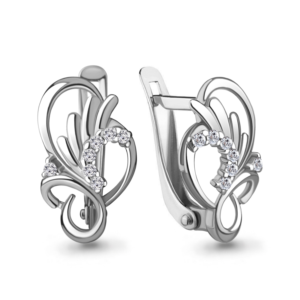 

Серьги из серебра с фианитом Aquamarine Aquamarine 49225А_925_р, 49225А_925_р