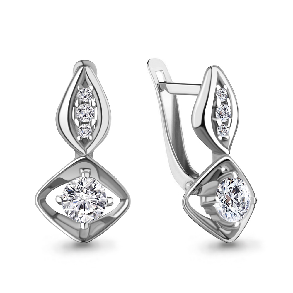 

Серьги из серебра с фианитом Aquamarine Aquamarine 49224А_925_р, 49224А_925_р