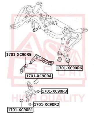 

Сайлентблок Цапфы Нижний Задний | Зад Прав/Лев | 1701-Xc90r3 Nsii0007963070 ASVA арт. 1701
