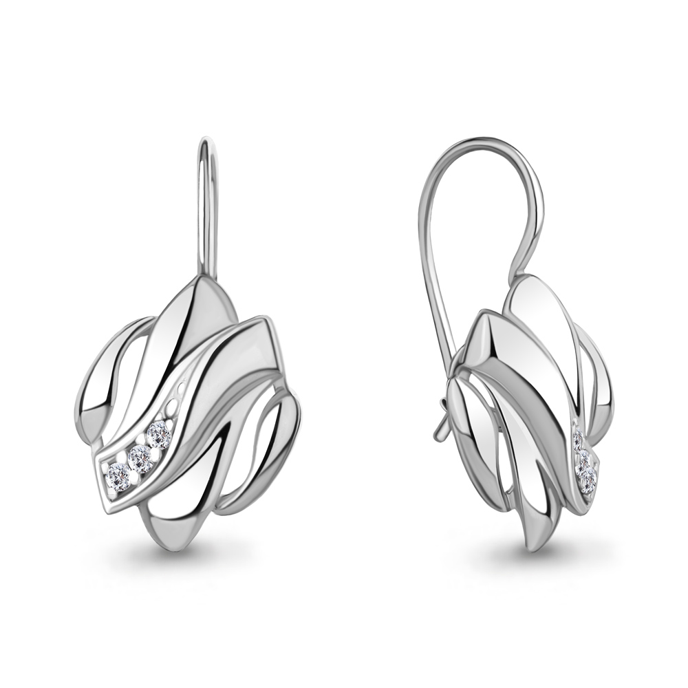 

Серьги из серебра с фианитом Aquamarine Aquamarine 49209А_925_р, 49209А_925_р