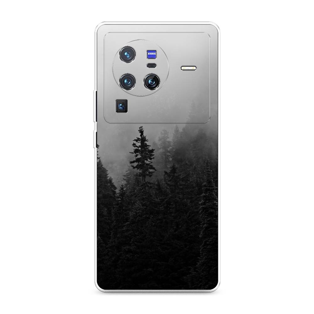

Чехол на Vivo X80 Pro "Туманный лес", Серый;черный, 266650-2