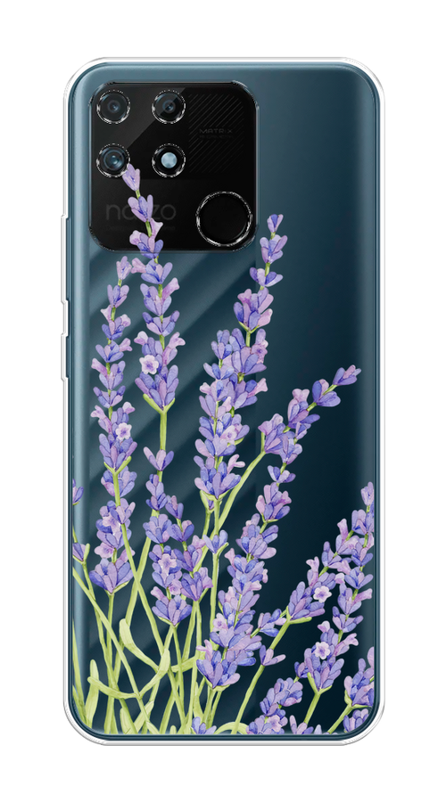 

Чехол на Realme Narzo 50A "Лавандовые стебли", Фиолетовый;зеленый, 258450-1