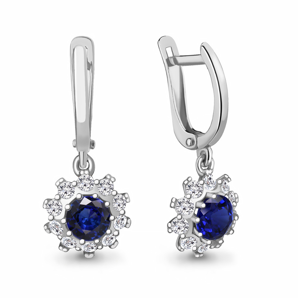 

Серьги из серебра с фианитом Aquamarine Aquamarine 49202АБ_925_р, 49202АБ_925_р