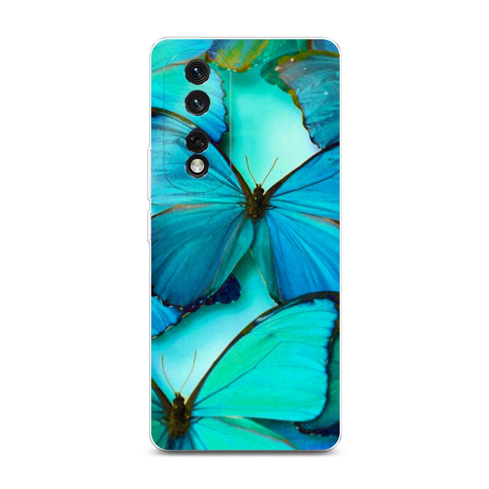 

Чехол Awog на Honor 80 Pro "Неоновые бабочки", Голубой;белый, 6120450-4