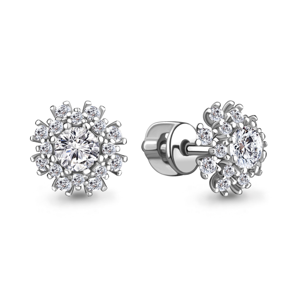 

Серьги из серебра с фианитом Aquamarine Aquamarine 49196А_925_р, 49196А_925_р