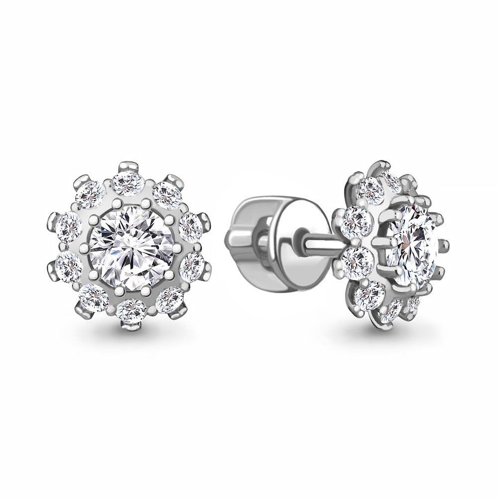 

Серьги из серебра с фианитом Aquamarine Aquamarine 49195А_925_р, 49195А_925_р