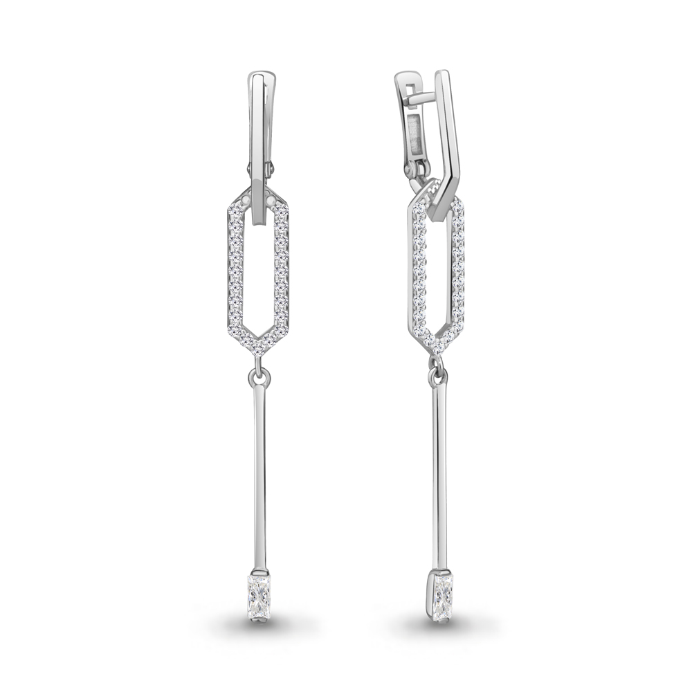 

Серьги из серебра с фианитом Aquamarine Aquamarine 49193А_925_р, 49193А_925_р