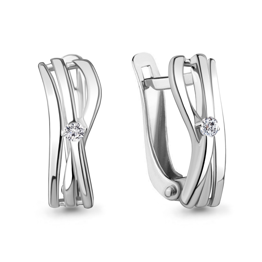 

Серьги из серебра с фианитом Aquamarine Aquamarine 49183А_925_р, 49183А_925_р