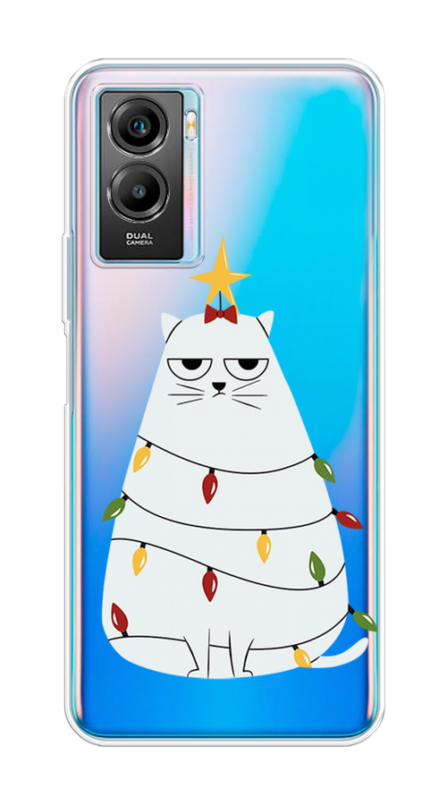 

Чехол на Vivo Y55s 5G "Котик в гирлянде", Белый;красный;желтый, 266150-1