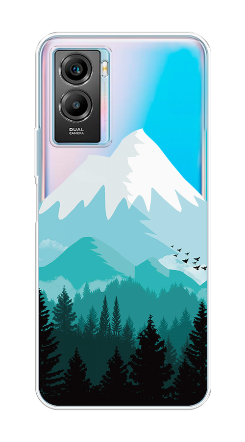 

Чехол на Vivo Y55s 5G "Синяя снежная гора", Белый;голубой, 266150-2