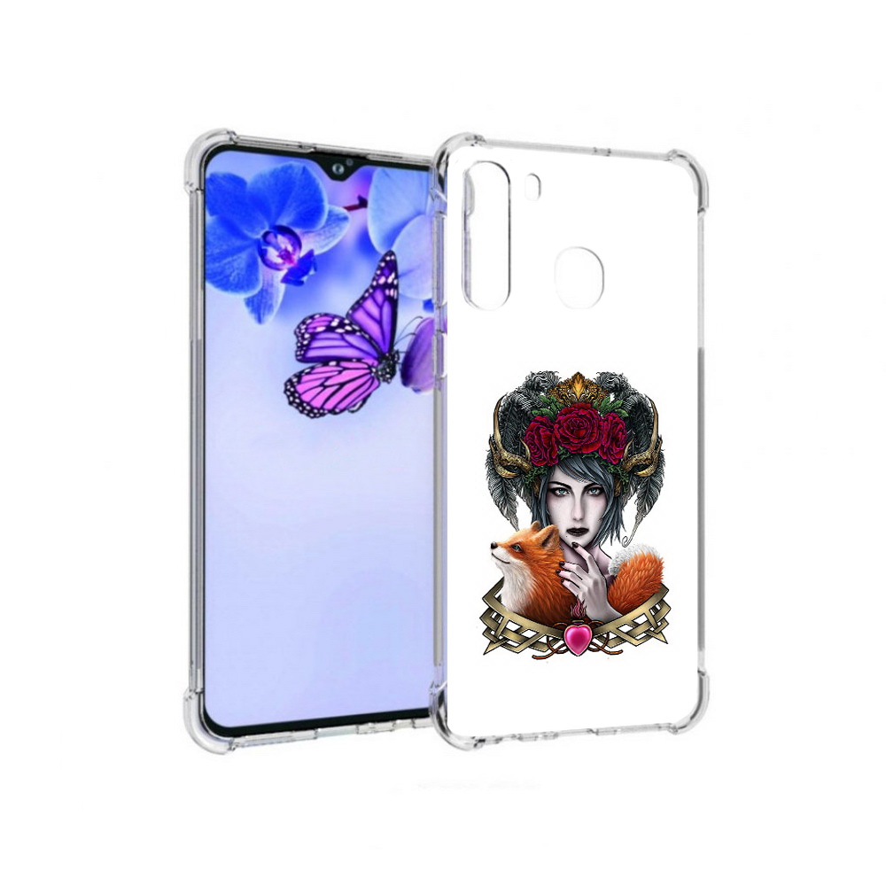 

Чехол MyPads Tocco для Samsung Galaxy A21 девушка с лисой (PT226904.547.314), Прозрачный, Tocco