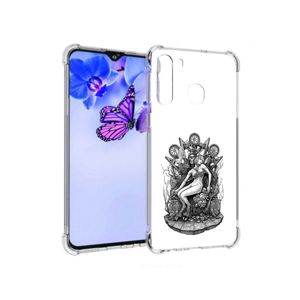 

Чехол MyPads Tocco для Samsung Galaxy A21 девушка на троне (PT226904.547.309), Прозрачный, Tocco