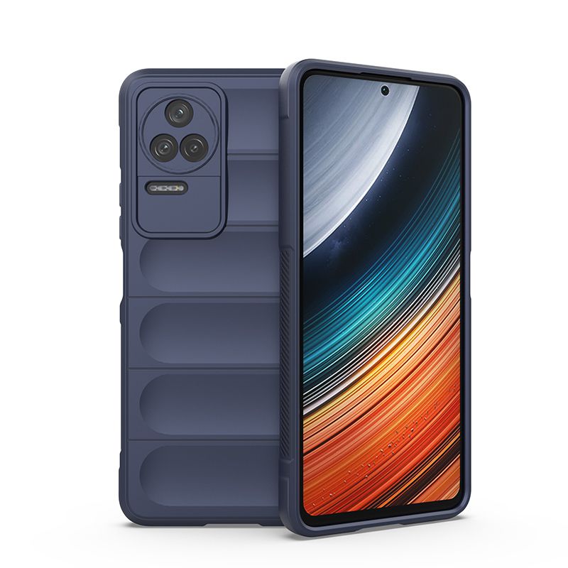 фото Чехол flexible case для xiaomi poco f4 синий black panther