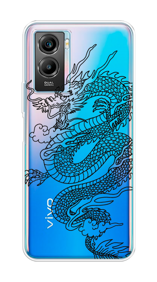 

Чехол на Vivo Y55s 5G "Большой китайский дракон", Черный;серый, 266150-1