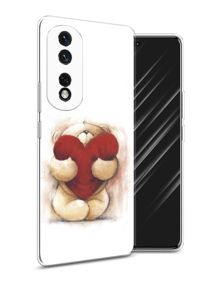 

Чехол Awog на Honor 80 Pro "Мишка с сердцем 1", Белый;красный;бежевый, 6120450-6