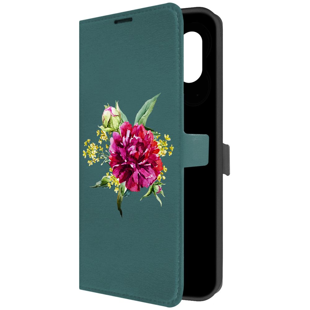 

Чехол-книжка Eco Book для Samsung Galaxy M04 (M045) Цветочная акварель (зелёный опал), Зеленый