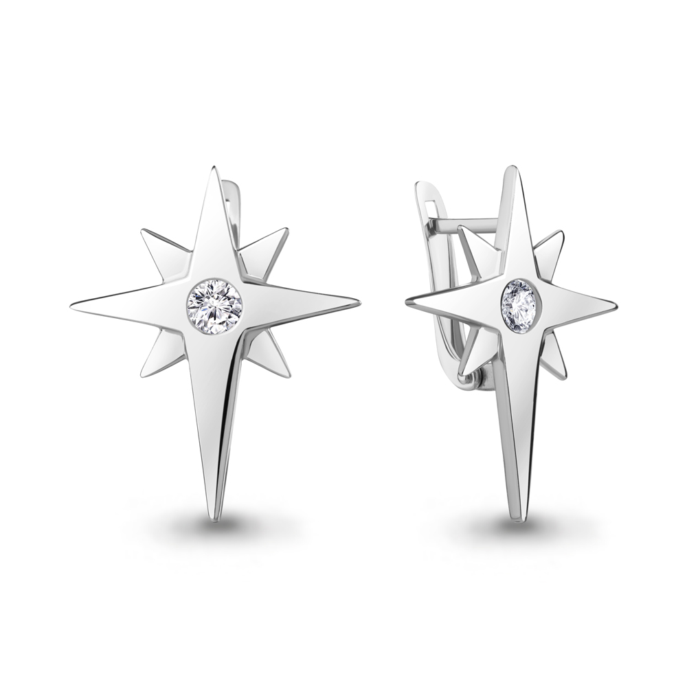 

Серьги из серебра с фианитом Aquamarine Aquamarine 49171А_925_р, 49171А_925_р