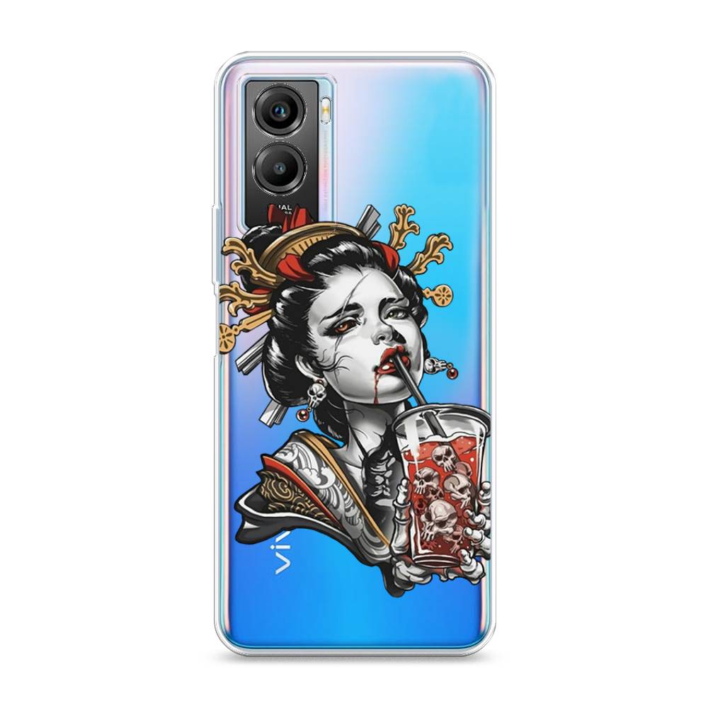 

Чехол на Vivo Y55s 5G "Опасная гейша", Красный;черный;серый, 266150-4