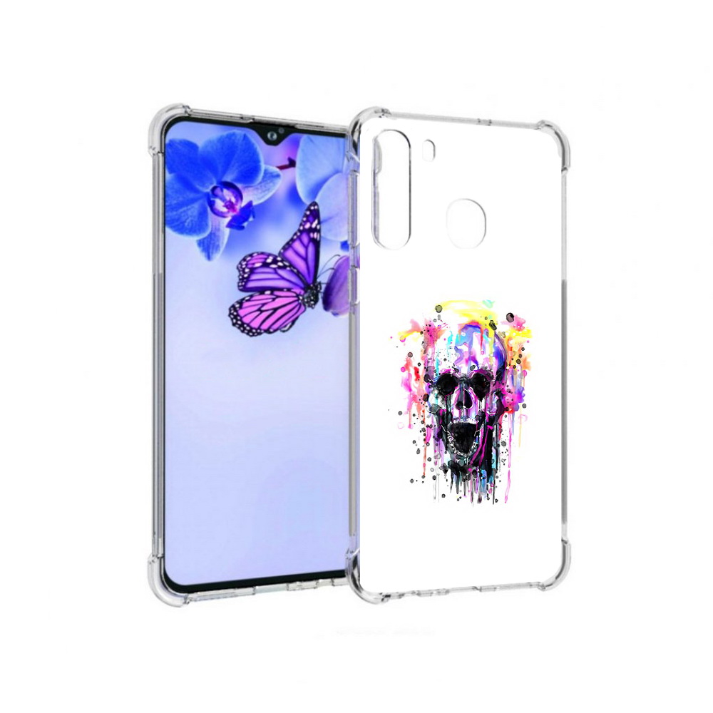 

Чехол MyPads Tocco для Samsung Galaxy A21 граффити череп (PT226904.547.298), Прозрачный, Tocco