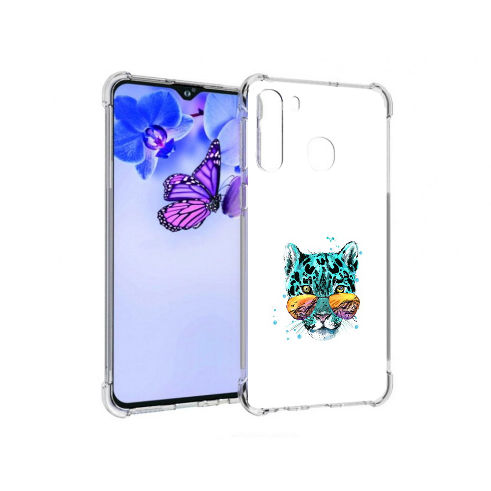 

Чехол MyPads Tocco для Samsung Galaxy A21 голубой лео (PT226904.547.294), Прозрачный, Tocco