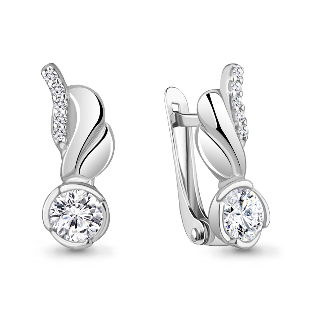 

Серьги из серебра с фианитом Aquamarine Aquamarine 49163А_925_р, 49163А_925_р