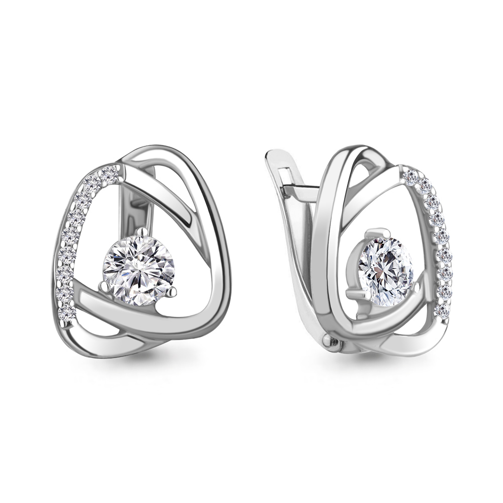 

Серьги из серебра с фианитом Aquamarine Aquamarine 49162А_925_р, 49162А_925_р