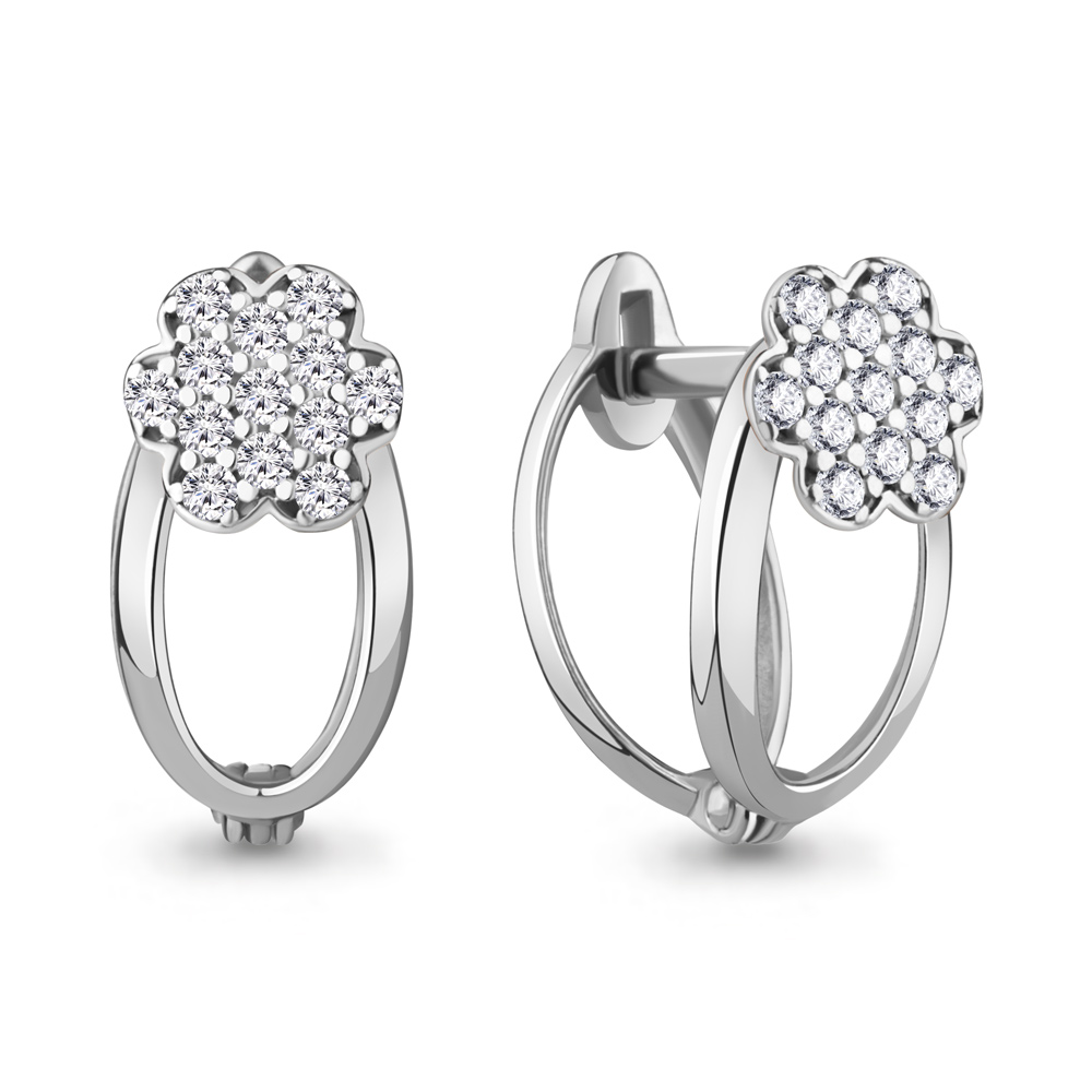 

Серьги из серебра с фианитом Aquamarine Aquamarine 49158А_925_р, 49158А_925_р