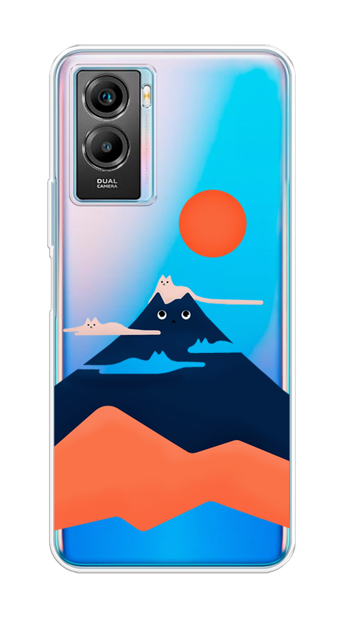 

Чехол на Vivo Y55s 5G "Кот-гора", Черный;оранжевый, 266150-4