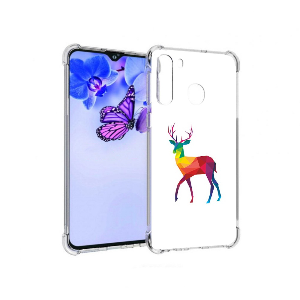 

Чехол MyPads Tocco для Samsung Galaxy A21 геометрический олень (PT226904.547.286), Прозрачный, Tocco