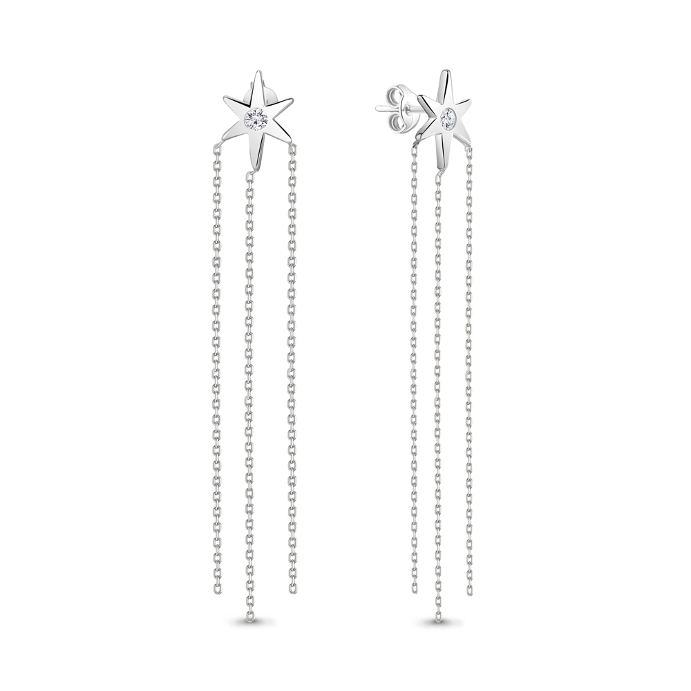 

Серьги из серебра с фианитом Aquamarine Aquamarine 49154А_925_р, 49154А_925_р