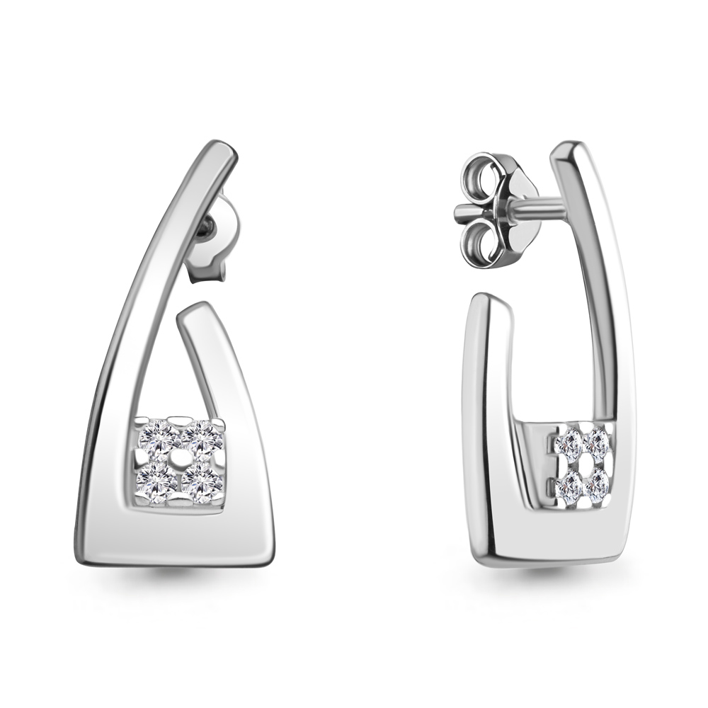 

Серьги из серебра с фианитом Aquamarine Aquamarine 49153А_925_р, 49153А_925_р
