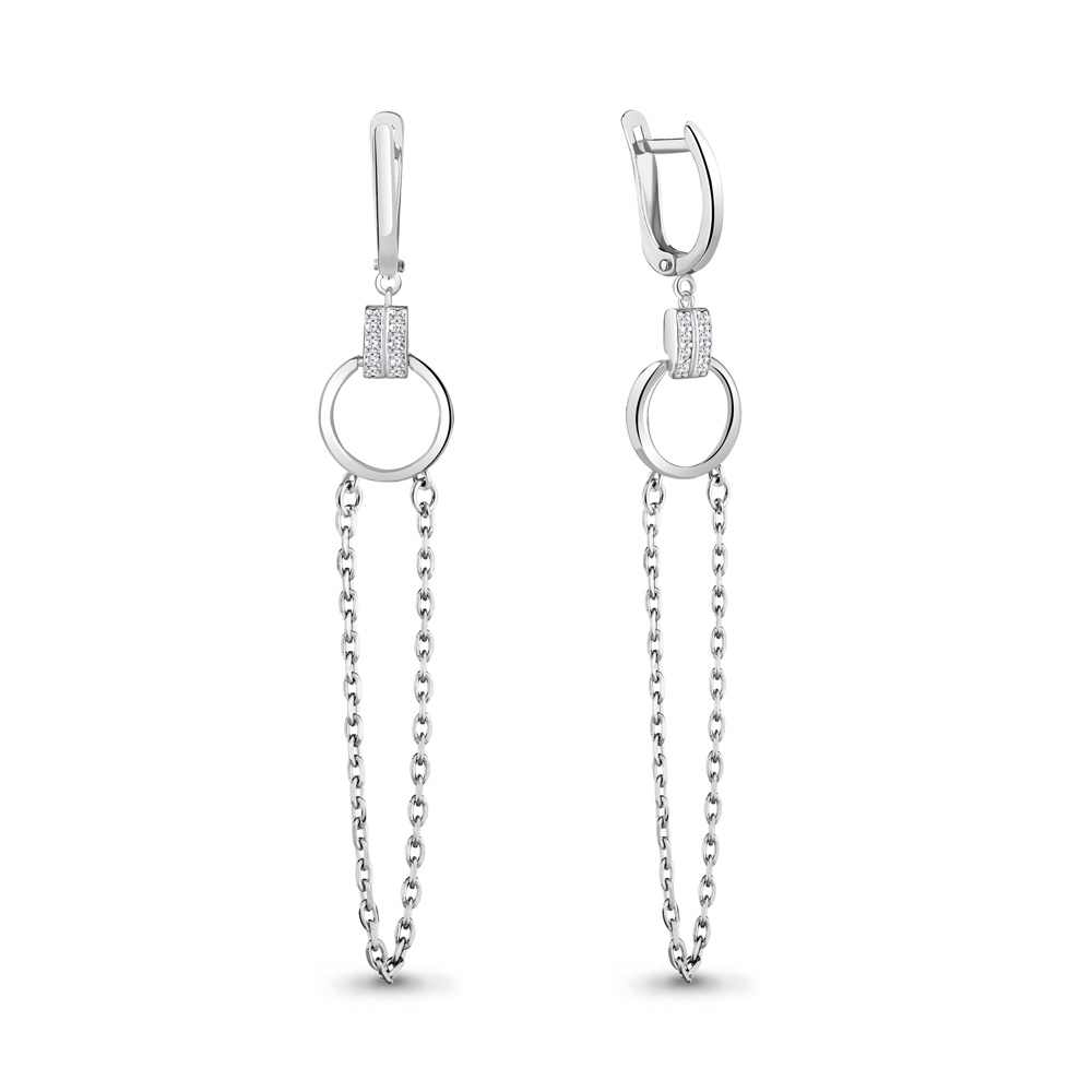 

Серьги из серебра с фианитом Aquamarine Aquamarine 49150А_925_р, 49150А_925_р