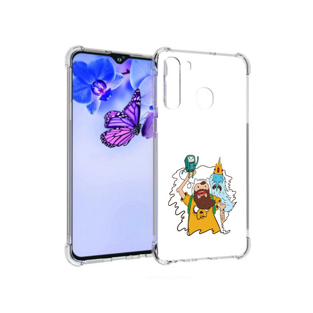 

Чехол MyPads Tocco для Samsung Galaxy A21 время приключений старый Финн (PT226904.547.279), Прозрачный, Tocco