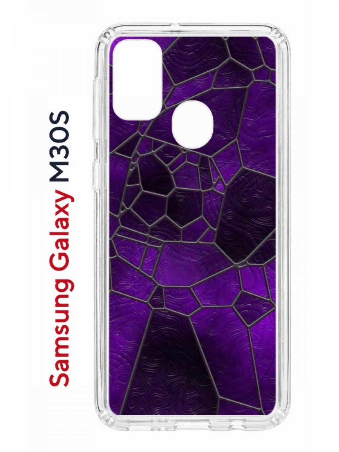 Чехол на Samsung M30S/M21 Kruche Print Витраж,противоударный бампер,с защитой камеры