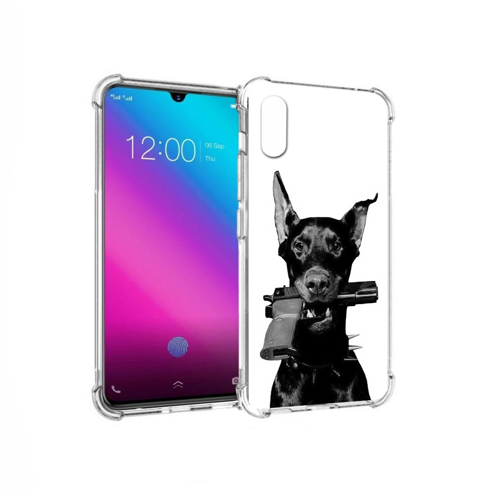 

Чехол MyPads Tocco для Vivo V11 доберман с пистолетом (PT117900.427.331), Прозрачный, Tocco