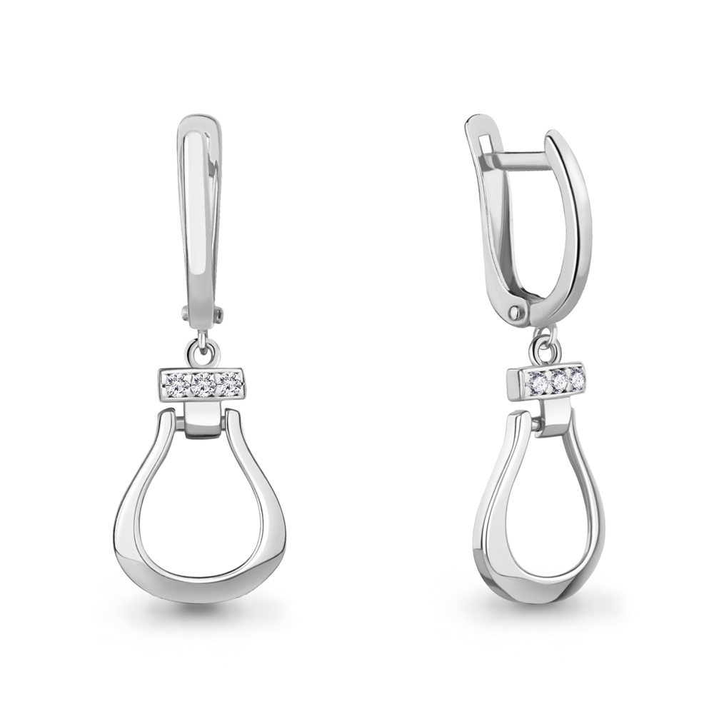 

Серьги из серебра с фианитом Aquamarine Aquamarine 49146А_925_р, 49146А_925_р