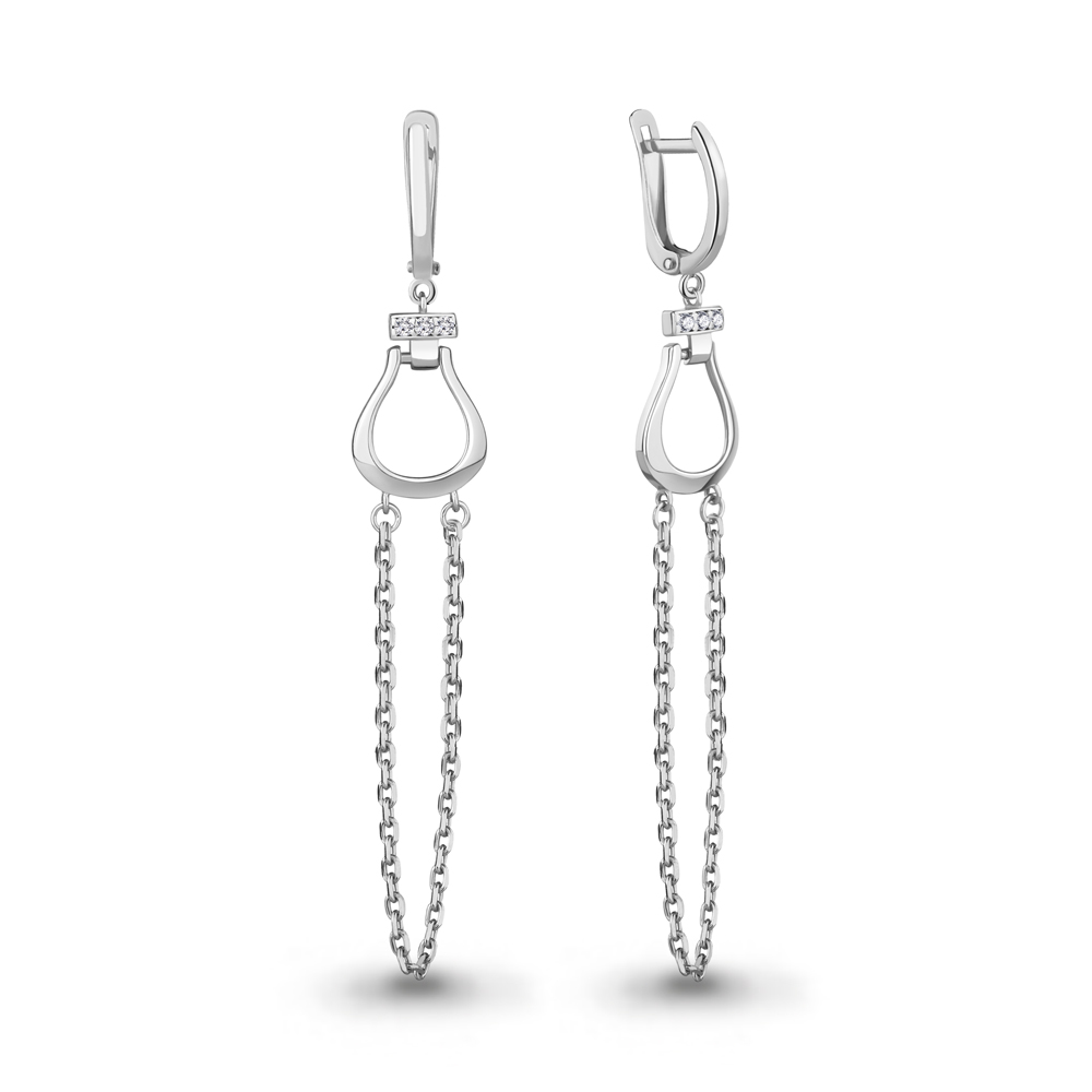 

Серьги из серебра с фианитом Aquamarine Aquamarine 49145А_925_р, 49145А_925_р