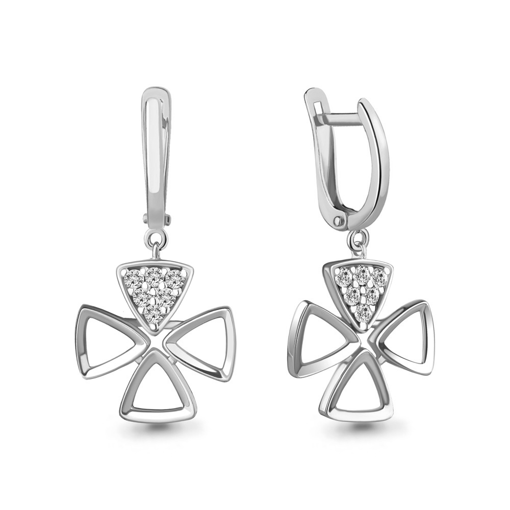 

Серьги из серебра с фианитом Aquamarine Aquamarine 49144А_925_р, 49144А_925_р