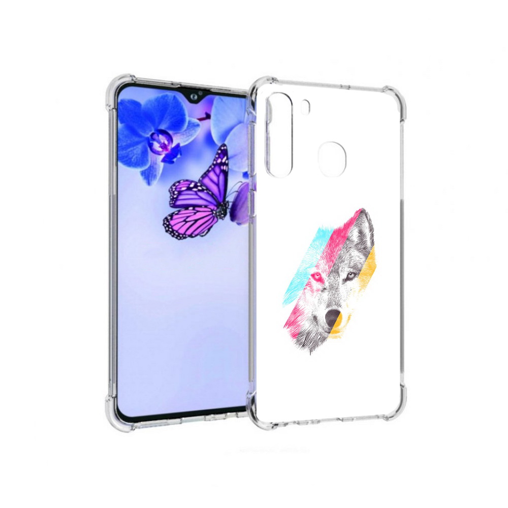 

Чехол MyPads Tocco для Samsung Galaxy A21 волк градиент (PT226904.547.268), Прозрачный, Tocco