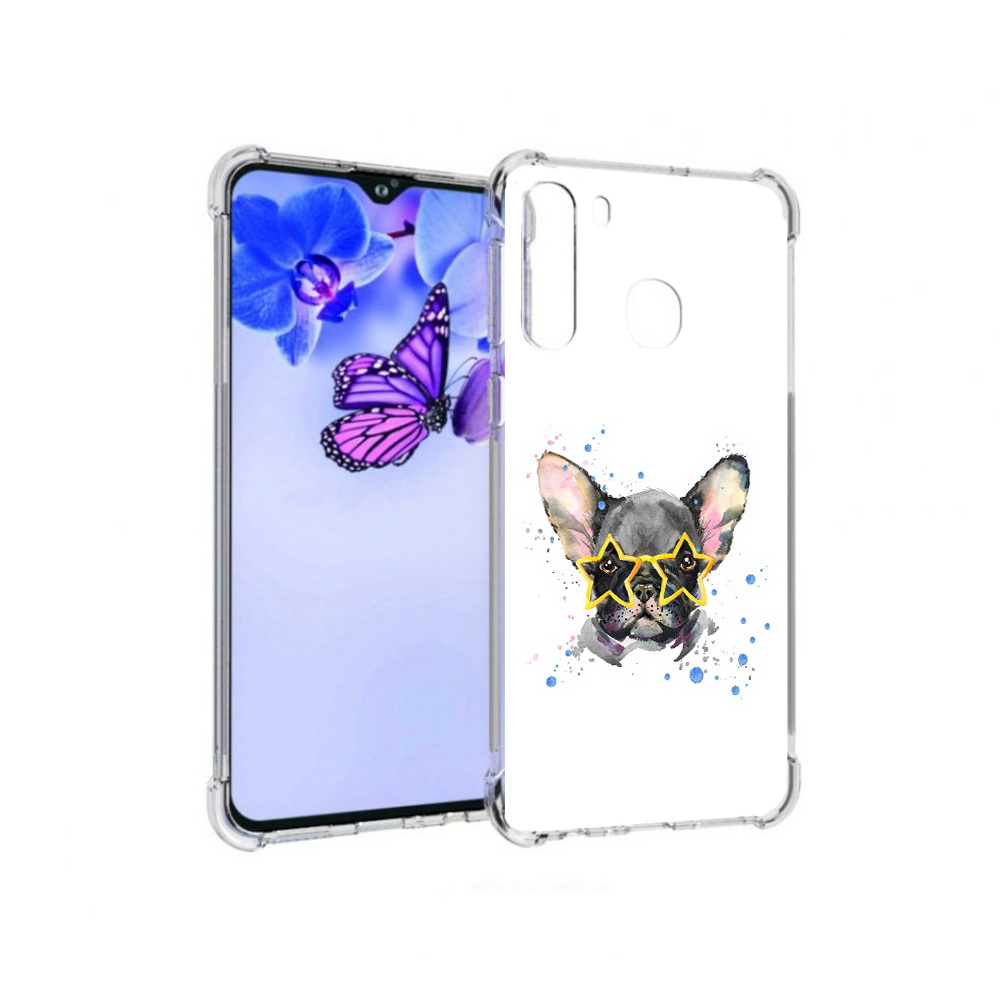 

Чехол MyPads Tocco для Samsung Galaxy A21 буля в очках (PT226904.547.252), Прозрачный, Tocco