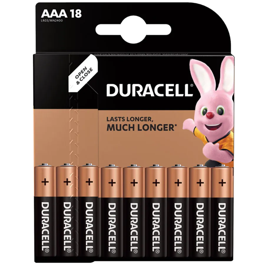 

Батарейка (18шт) мизинчиковая DURACELL Basic LR3 (AАA, MN2400) 1.5В щелочная (алкалиновая), Basic ААА