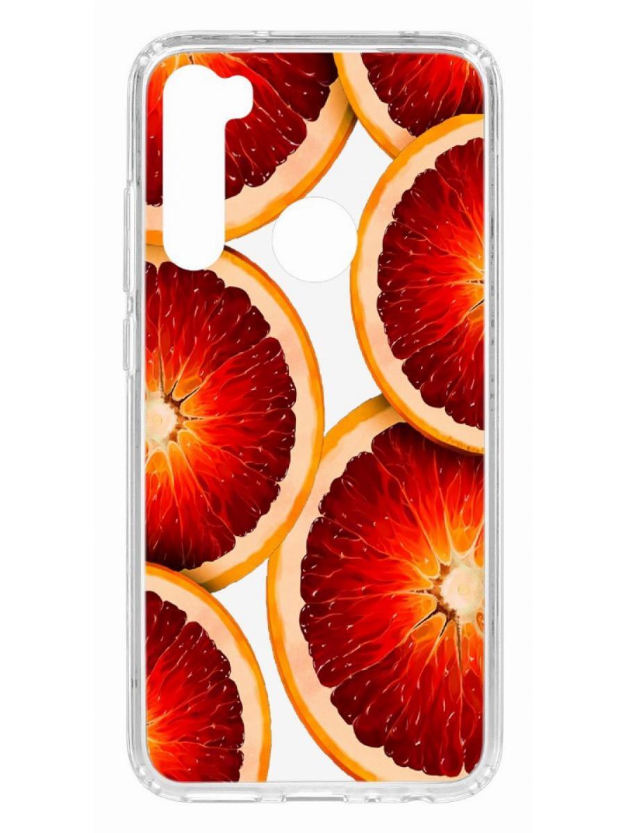 

Чехол на Xiaomi Redmi Note 8 Kruche Print Orange, Прозрачный;красный;оранжевый