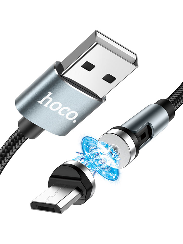 

Аксессуар Hoco U94 Universal Rotating USB - MicroUSB 1.2m Black, Черный, U94