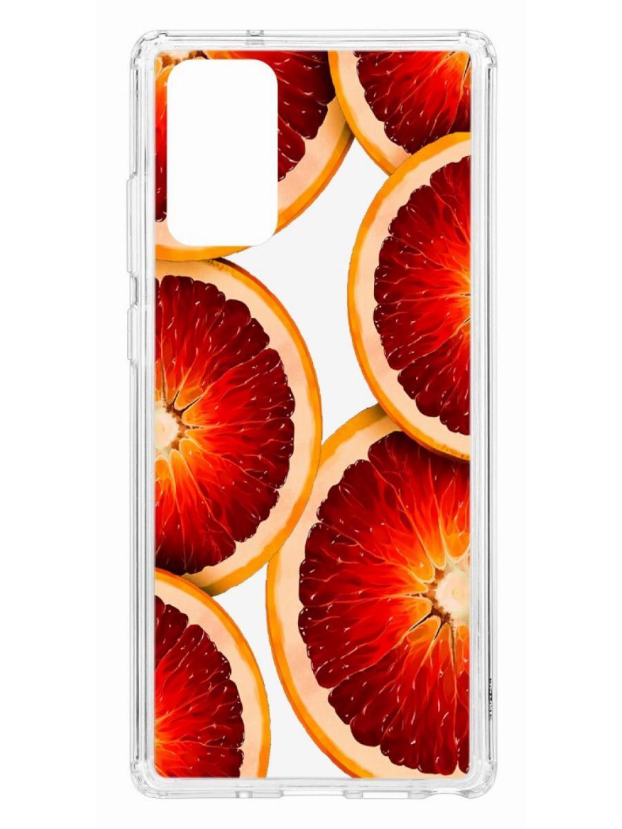 

Чехол на Samsung Galaxy Note 20 Kruche Print Orange, Прозрачный;красный;оранжевый