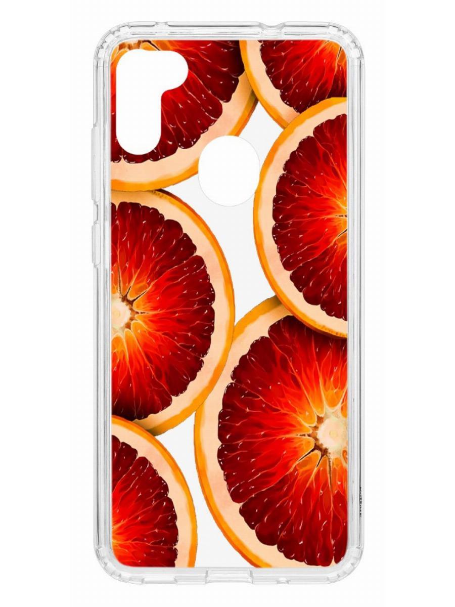Чехол на Samsung Galaxy M11 Kruche Print Orange